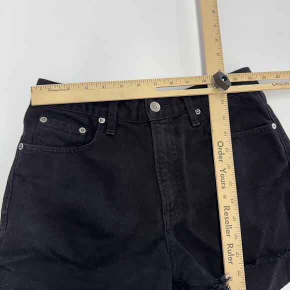 Rag & Bone Shorts Womens 26 Black Justine High Rise Frayed Cutoff Casual Summer - Picture 8 of 10